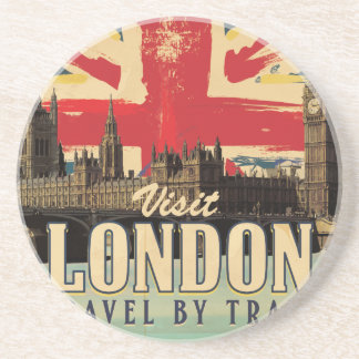 Visit London vintage poster Coaster