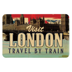 Visit London vintage poster Magnet