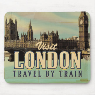 Visit London vintage poster Mouse Mat