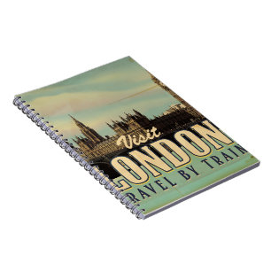 Visit London vintage poster Notebook