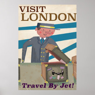 Visit London vintage travel poster art