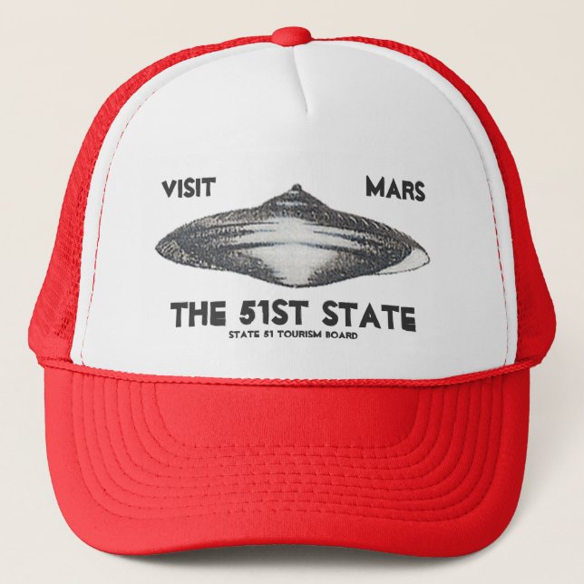 Visit Mars, The 51st State Trucker Hat (Front)