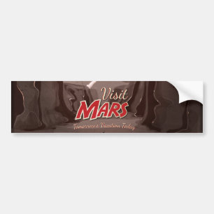 Visit Mars Vintage Poster Bumper Sticker