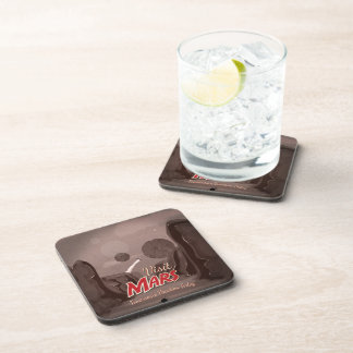 Visit Mars Vintage Poster Coaster