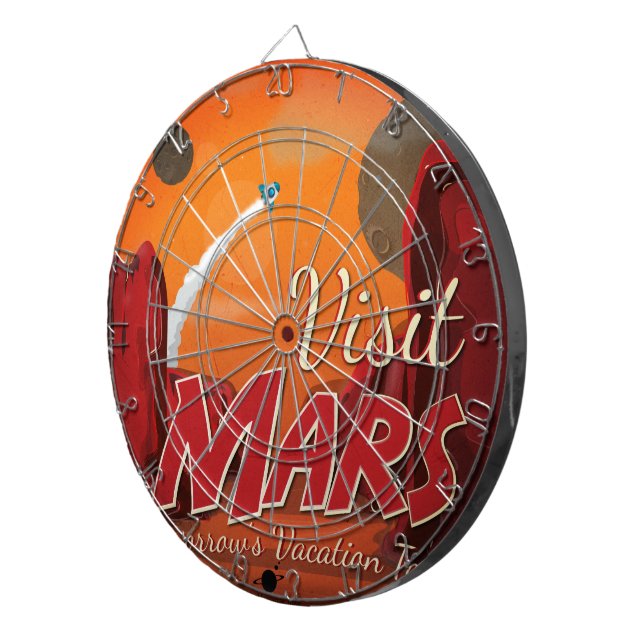 Visit Mars Vintage Poster Dartboard (Front Right)
