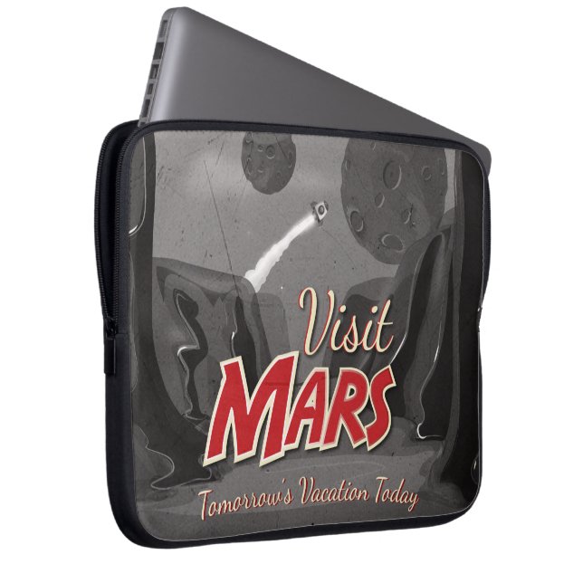 Visit Mars Vintage Poster Laptop Sleeve (Front Right)