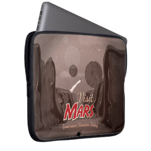 Visit Mars Vintage Poster Laptop Sleeve