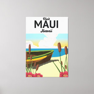 Visit Maui Hawaii tourism poster Canvas Print