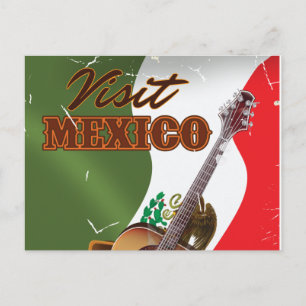 Visit Mexico vintage travel poster Postcard