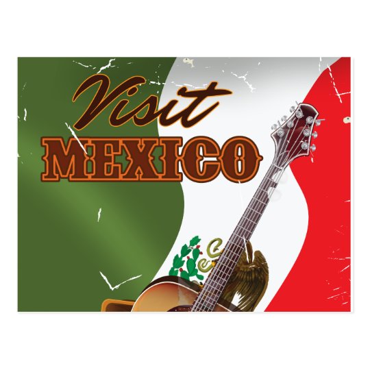 Visit Mexico vintage travel poster Postcard