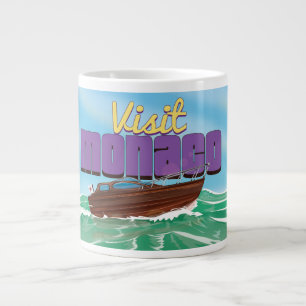 Visit Monaco Travel Poster Large Coffee Mug