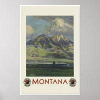 Visit Montana 1920s Vintage Style Travel Poster
