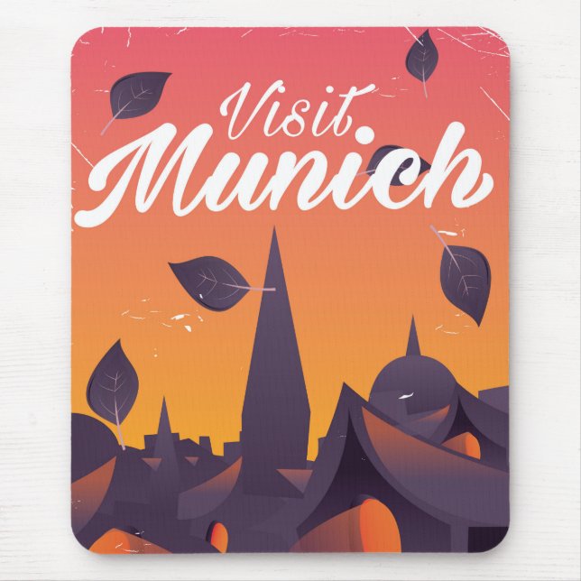 Visit Munich Germany travel poster Mouse Mat (Front)