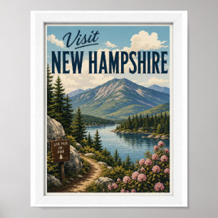Visit New Hampshire Travel Vintage Poster