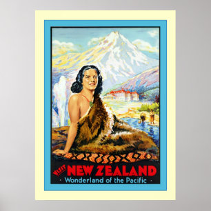 Visit New Zealand ~ Vintage Travel Poster