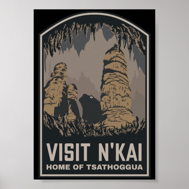 Visit N'kai Travel Poster Lovecraft Tsathoggua (Front)