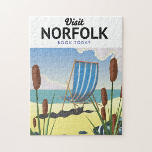 Visit Norfolk Book today travel poster Jigsaw Puzzle