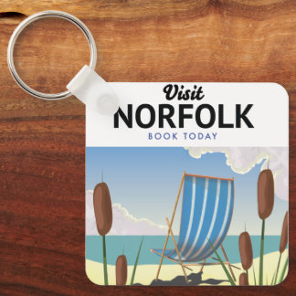 Visit Norfolk Book today travel poster Key Ring