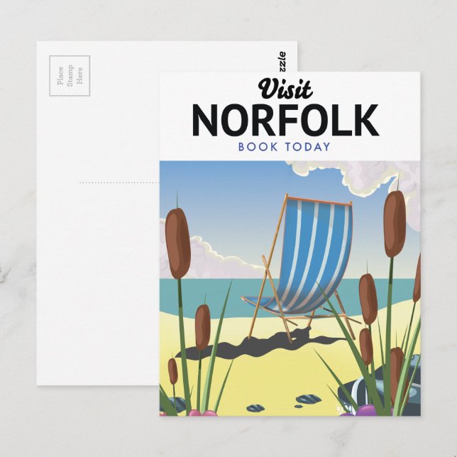 Visit Norfolk Book today travel poster Postcard (Front/Back)
