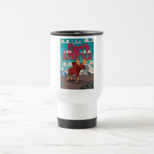 Visit North America Cartoon Vintage Poster Travel Mug