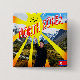 Visit North Korea 15 Cm Square Badge