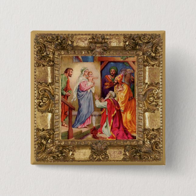 Visit of the Wise Men 15 Cm Square Badge (Front)