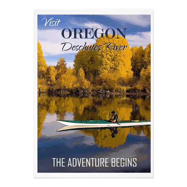 Visit Oregon, Deschutes River, Photo Print (Front)