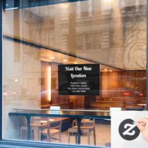 Visit Our New Location Black Business Relocation Window Cling
