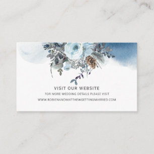 Visit our Website Dusty Blue Floral Enclosure Card