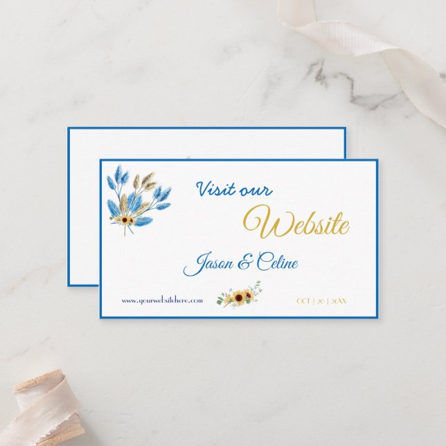 Visit our Website Wedding Card (Front/Back In Situ)