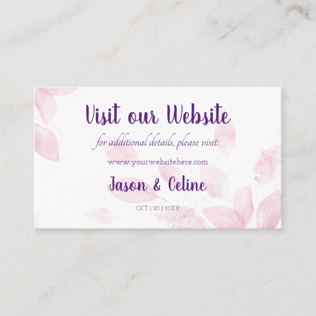 Visit our Website Wedding Card (Front)