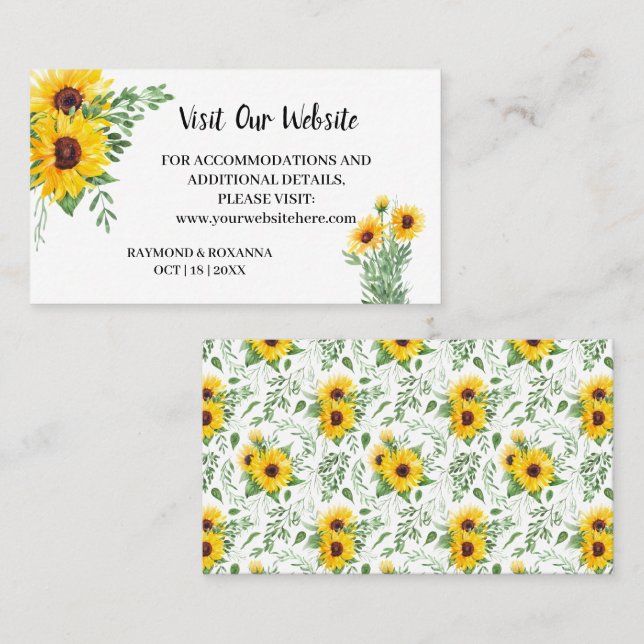 Visit our website Wedding insert card (Front/Back)