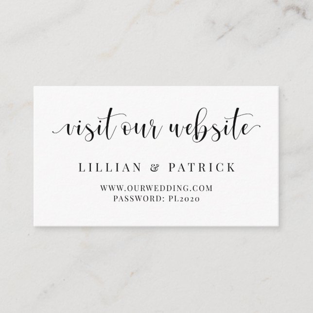Visit Our Website Wedding Invitation Insert Card (Front)