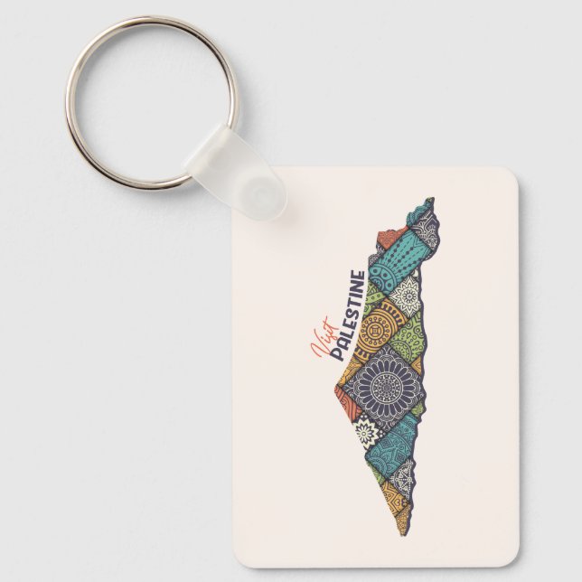 Visit Palestine: Heritage Within the Map Key Ring (Front)