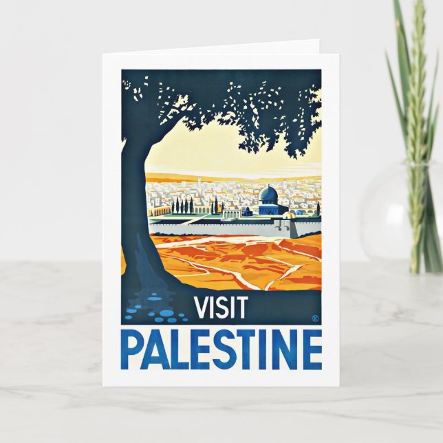Visit Palestine Vintage Travel Holiday Card (Front)