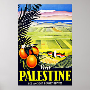 Visit Palestine Vintage Travel Poster