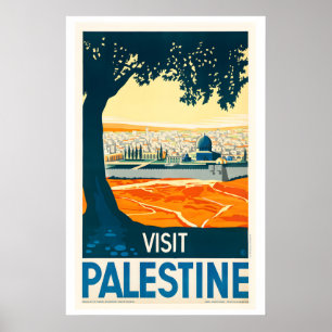 Visit Palestine Vintage Travel Poster  - Framed