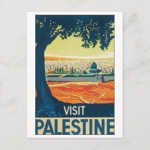 Visit Palestine Vintage Travel Poster Postcard