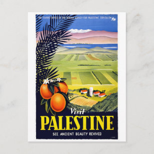 "Visit Palestine" Vintage Travel Poster Postcard