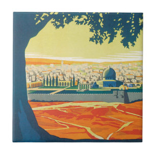 Visit Palestine Vintage Travel Poster Tile