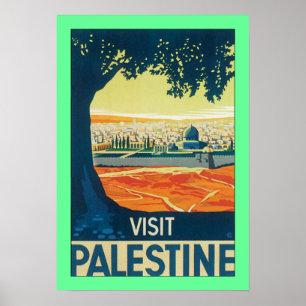 Visit Palestine w/green border Poster