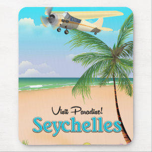 Visit Paradise! Seychelles travel poster Mouse Mat