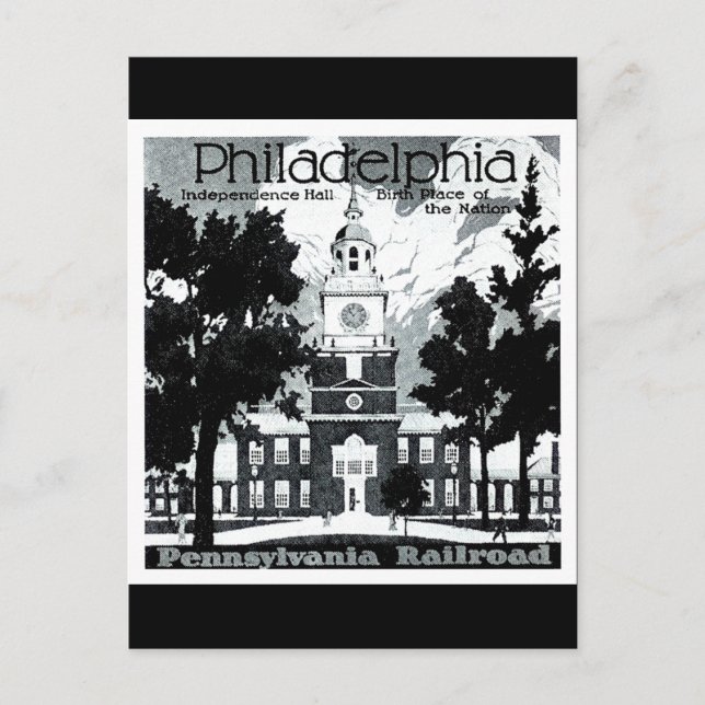 Visit Philadelphia on the Pennsylvania Railroad Postcard (Front)