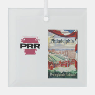 Visit Philadelphia  via  the PRR     Glass Tree Decoration