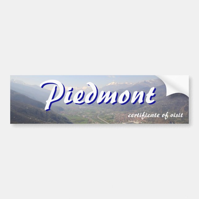 Visit Piedmont certificate Bumper Sticker (Front)