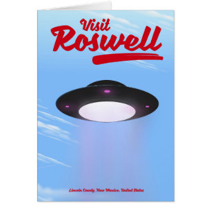 Visit Roswell UFO vintage poster Colour