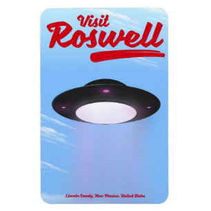 Visit Roswell UFO vintage poster Colour Magnet