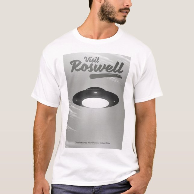 Visit Roswell UFO vintage poster T-Shirt (Front)