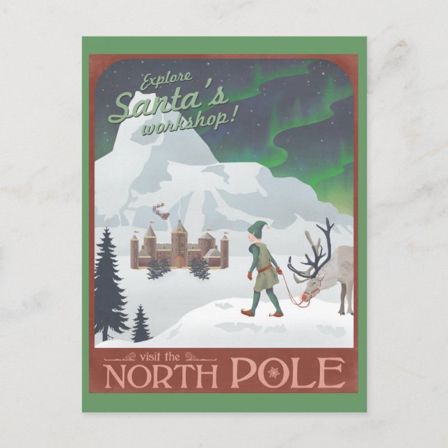 Visit Santa's workshop at the North Pole: postcard (Front)