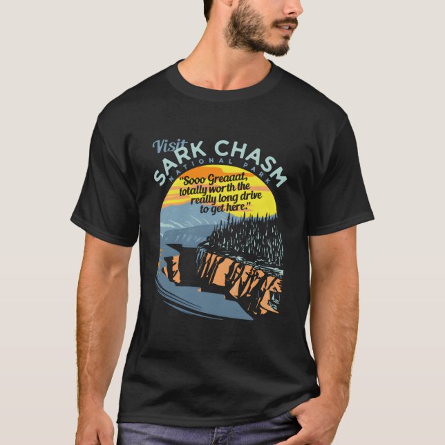 Visit Sark Chasm Novelty T-Shirt (Front)